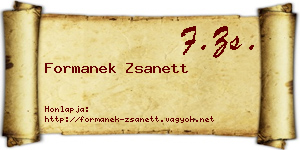 Formanek Zsanett névjegykártya